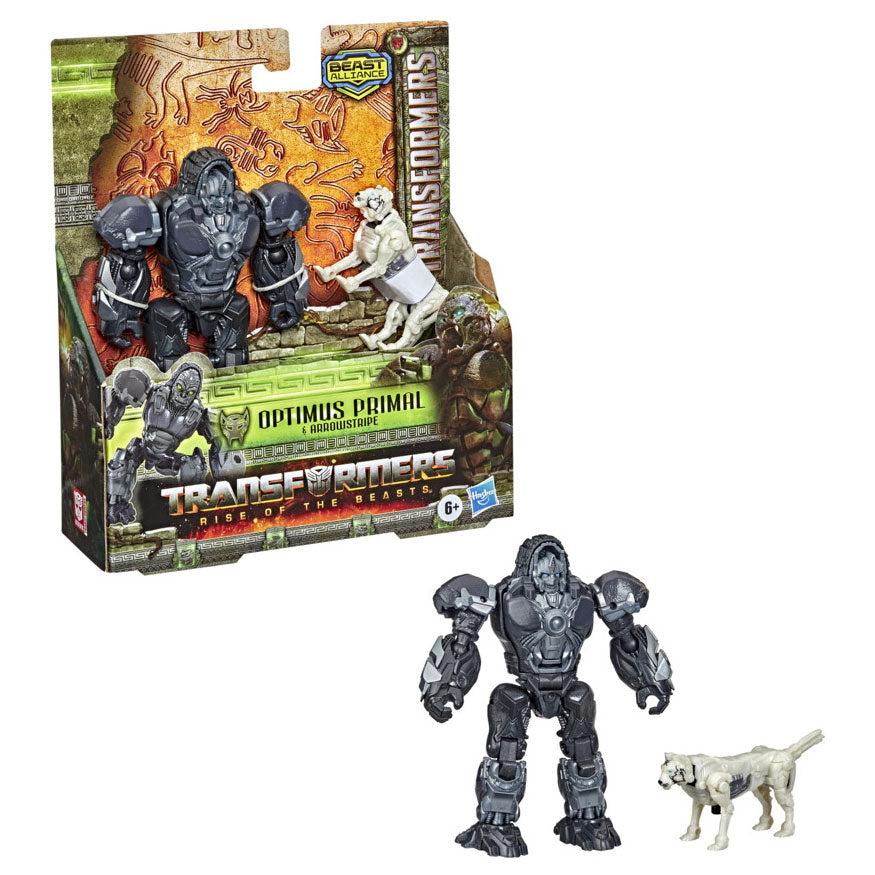 Hasbro Transformers Rise of the Beasts Weaponizer Action Figures Optimus Primal Arrowstripe