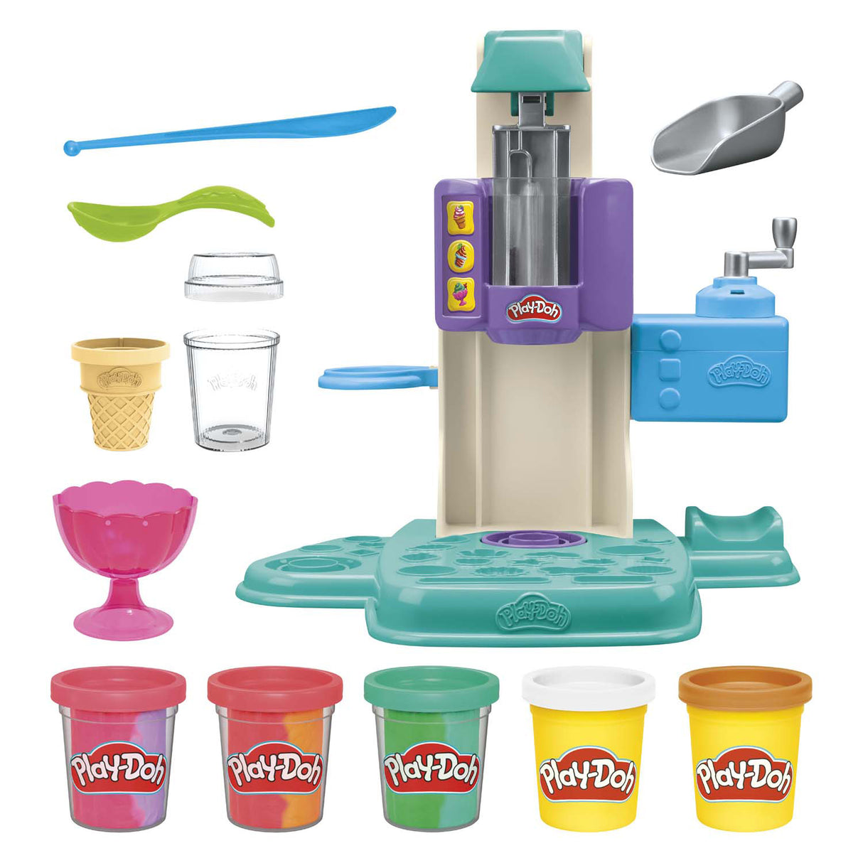 Play-doh ensemble de jeu de glace molle arc-en-ciel - 5 pots en argile