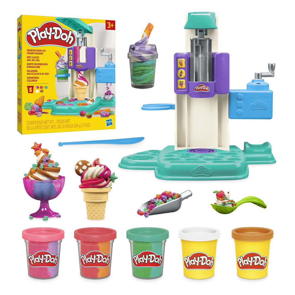 Play-doh ensemble de jeu de glace molle arc-en-ciel - 5 pots en argile