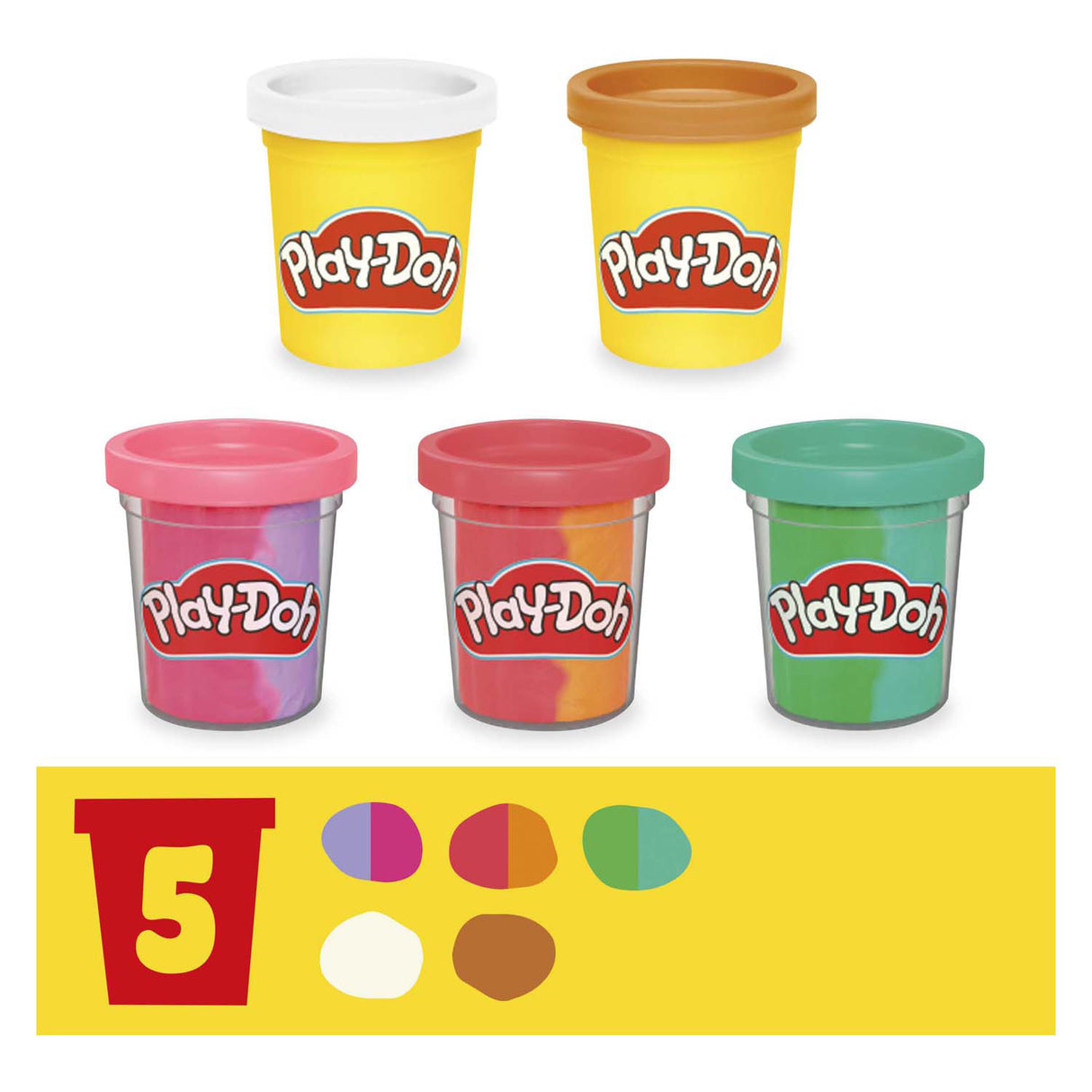 Play-doh ensemble de jeu de glace molle arc-en-ciel - 5 pots en argile