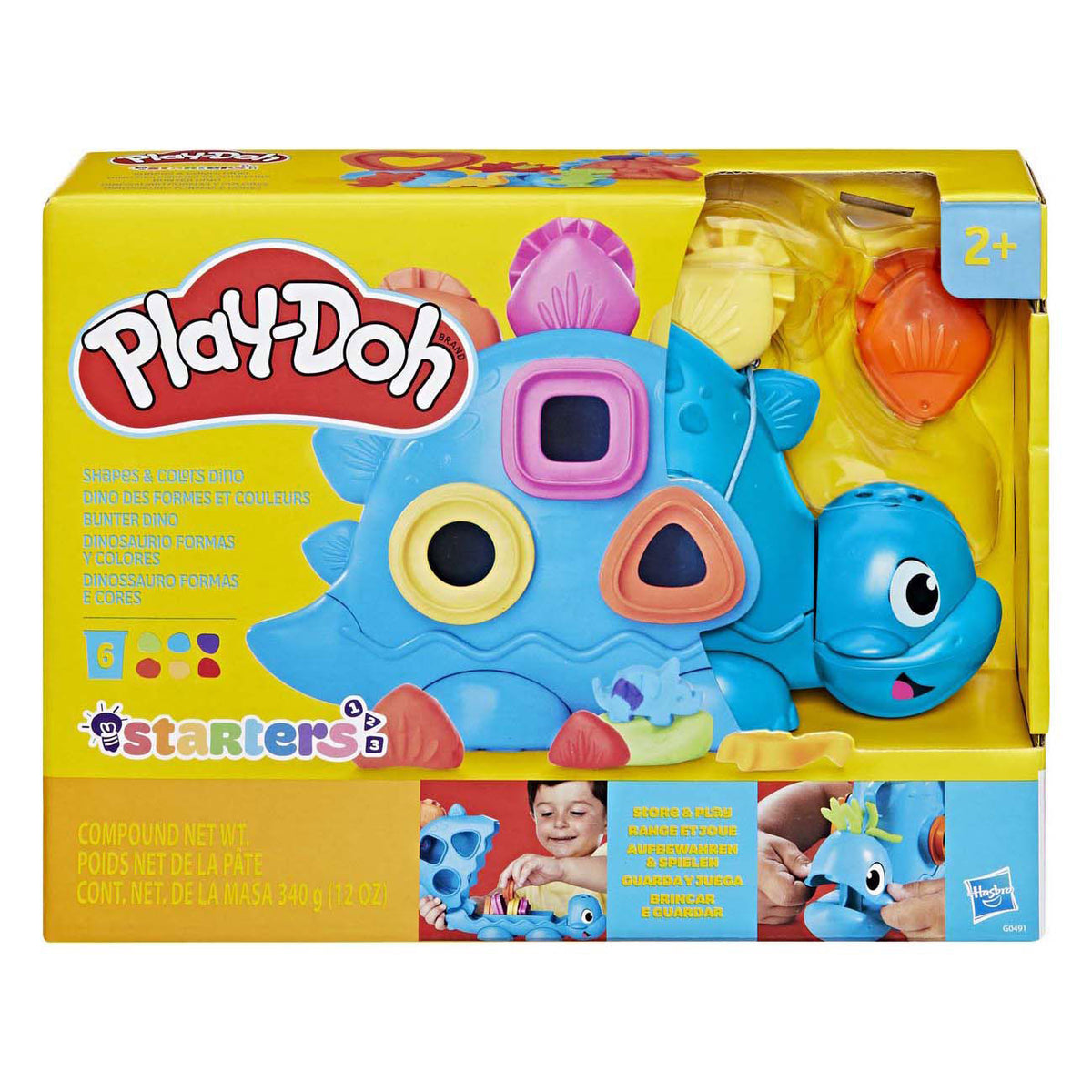 Play-doh debout formes et couleurs dinosaure - 6 pots en argile