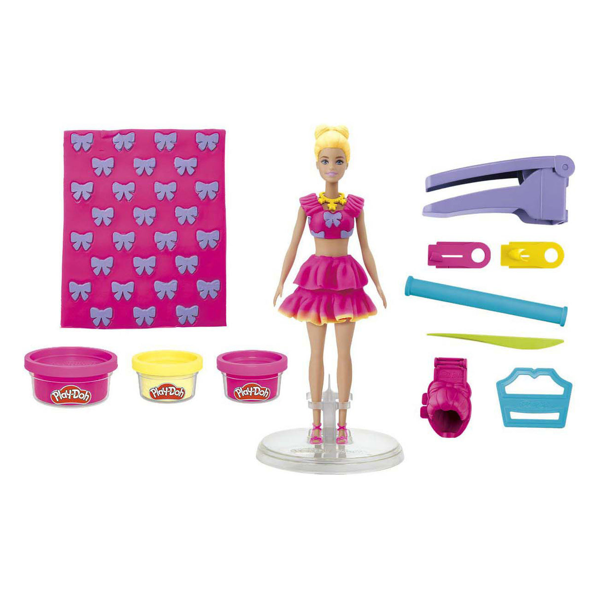 Play-doh barbie volants et noeuds - 3 pots en argile