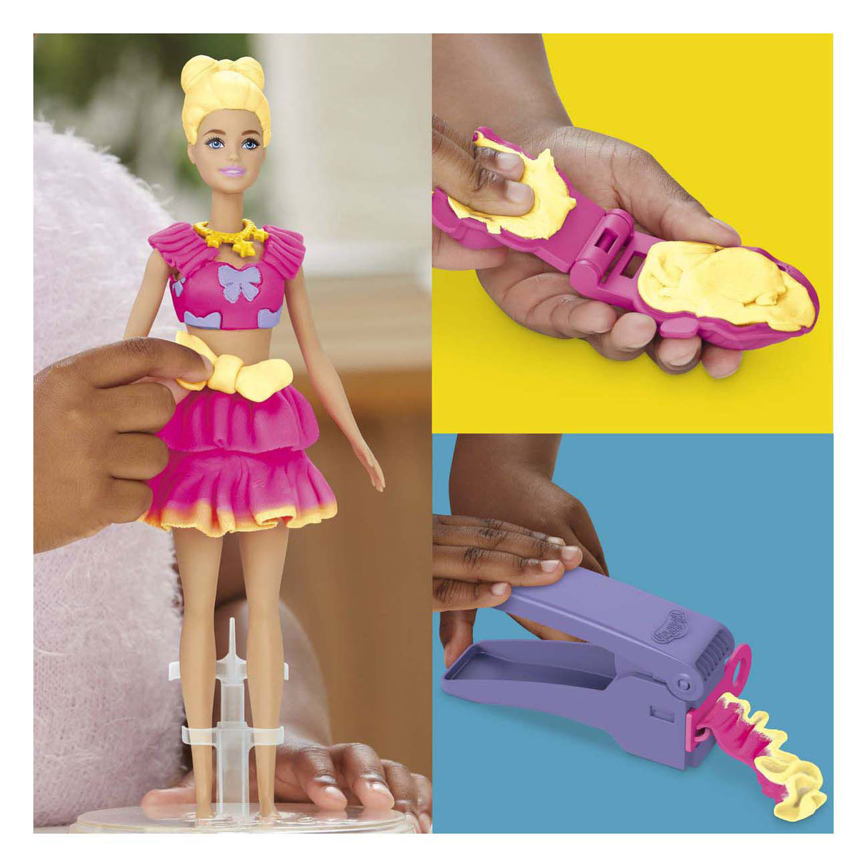 Play-doh barbie volants et noeuds - 3 pots en argile