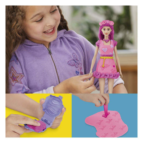Coffret Play-doh coeurs et cheveux de poupée Barbie - pâte à modeler