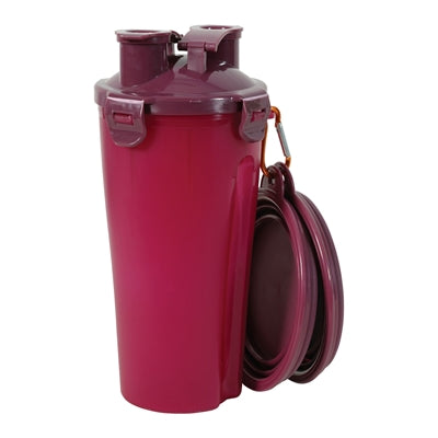 Zolux BVK 2in1 set de voyage bouteille avec gamelle et abreuvoir rouge