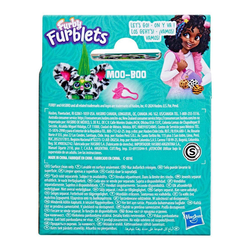 Hasbro furby furblets moo-boo peluche interactive