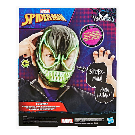 Jouets de super-héros avec masque phosphorescent Hasbro Spider-Man Venom.