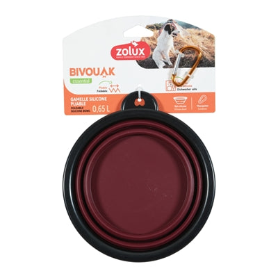 Zolux BVK bol alimentaire pliable en silicone rouge