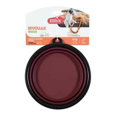 Zolux BVK bol alimentaire pliable en silicone rouge