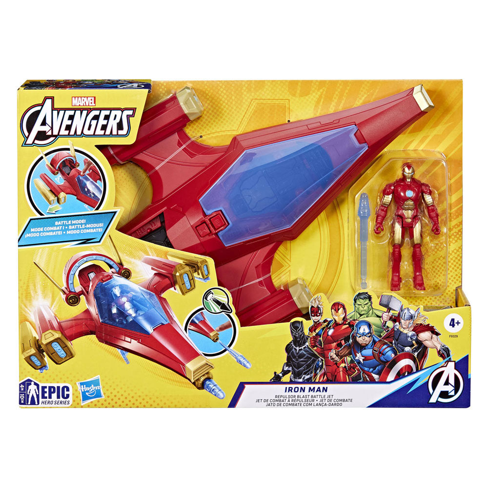 Vaisseau Marvel Avengers Iron Man avec 1 figurine - 10 cm - 4 ans