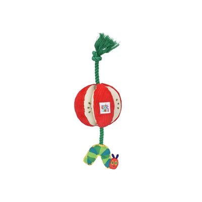 Peluche chenille Eric Carle jamais assez de pomme avec du fil dentaire