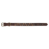 Trixie collier pour chien rivet rustique cuir graissé marron foncé