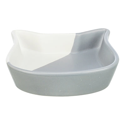 Trixie gamelle pour chat tête de chat céramique gris blanc