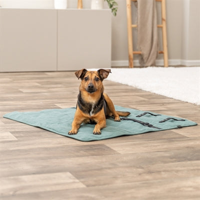 Trixie couverture pour chien couverture de voyage style ville carré vert sauge