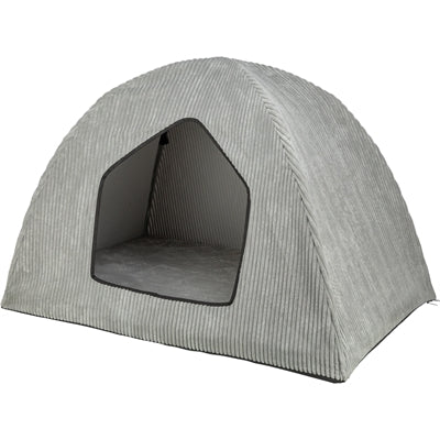 Tente de lit pour chien Trixie Jonna Vital en tissu côtelé gris clair