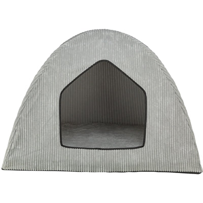 Tente de lit pour chien Trixie Jonna Vital en tissu côtelé gris clair