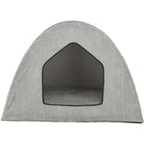 Tente de lit pour chien Trixie Jonna Vital en tissu côtelé gris clair
