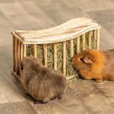 Râtelier à foin Trixie avec couvercle en bois flammé