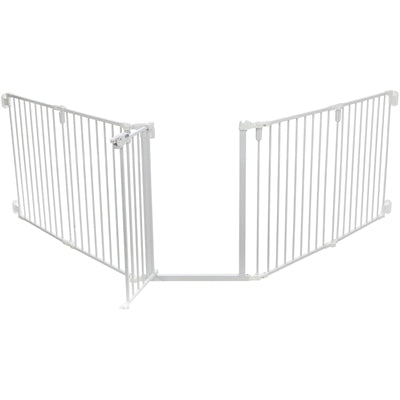 Barrière de fermeture pour chien en métal Trixie 5 pièces avec porte blanche