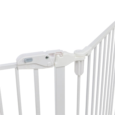 Barrière de fermeture pour chien en métal Trixie 5 pièces avec porte blanche