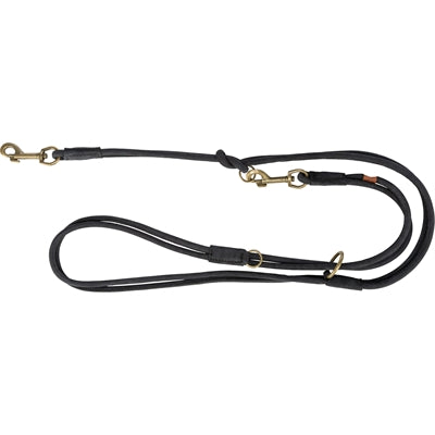 Trixie Laisse pour chien Pure réglable ronde en cuir cousu noir