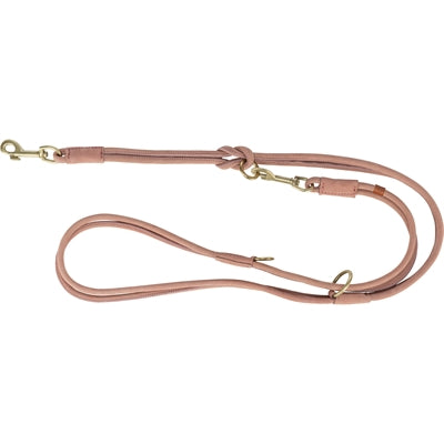 Trixie Laisse pour chien Pure réglable ronde en cuir cousu rose