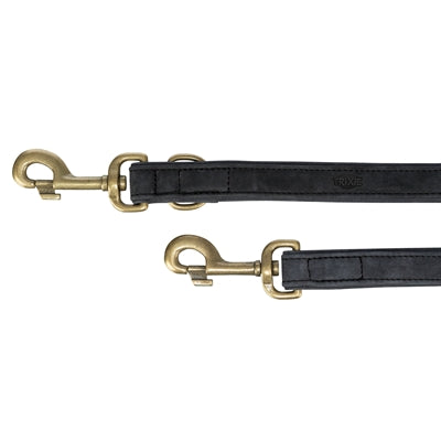 Trixie laisse pour chien pur cuir réglable noir
