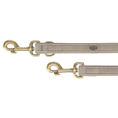 Trixie laisse pour chien pur cuir réglable gris clair
