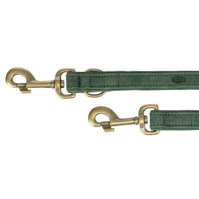 Trixie laisse pour chien pur cuir réglable vert sauge