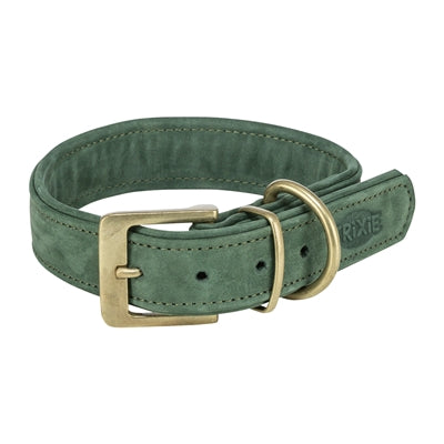 Trixie collier pour chien pur cuir vert sauge