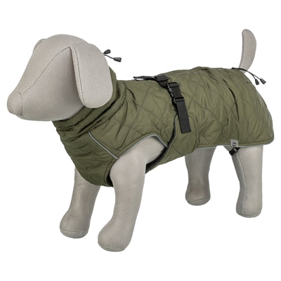 Manteau pour chien Trixie - vert olive 40 cm - imperméable, réglable, doublure polaire
