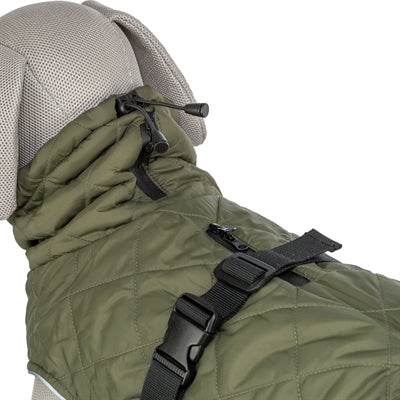 Manteau pour chien Trixie - vert olive 40 cm - imperméable, réglable, doublure polaire