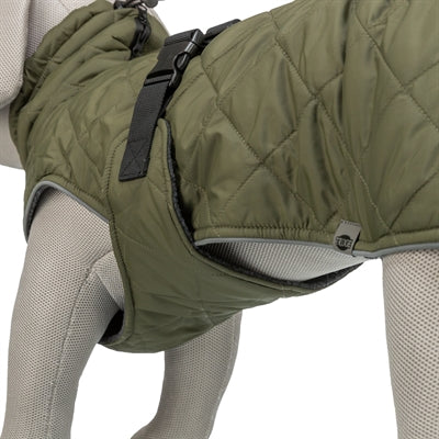Manteau pour chien Trixie - vert olive 40 cm - imperméable, réglable, doublure polaire