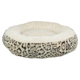 Trixie lit pour chien Leo peluche ronde douce crème imprimé léopard