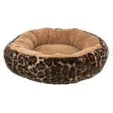 Trixie lit pour chien leo peluche ronde douce imprimé léopard marron