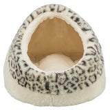 Trixie lit pour chat igloo leo peluche douce crème imprimé léopard