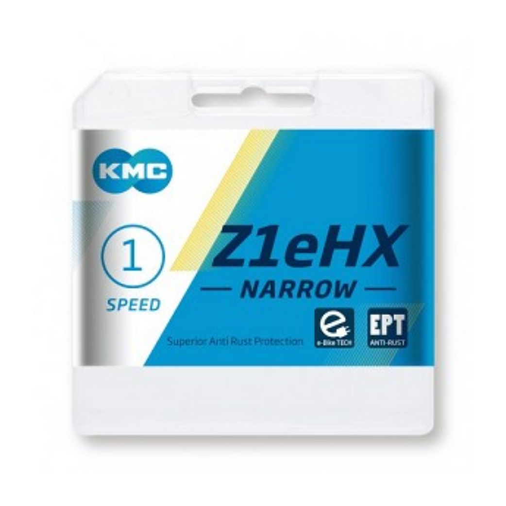 Kmc z1ehx étroit ept extra long 128 schakels e -bike verrouillage - broche de 7,8 mm - argent foncé