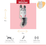 Happy pet tabby patch souris à cliquet et rouleau gris