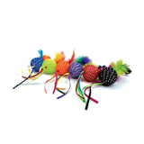 Boule à paillettes Happy Pet Tabby Patch avec hochet et plumes