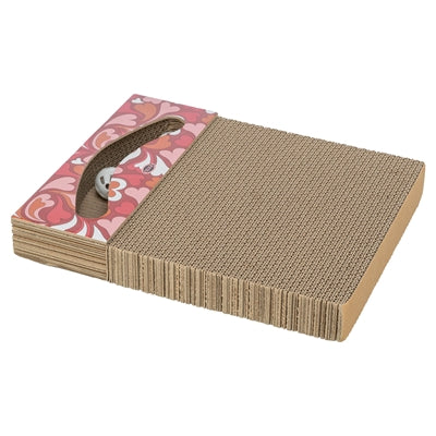 Trixie planche à gratter coeurs avec boules rectangulaire carton rouge