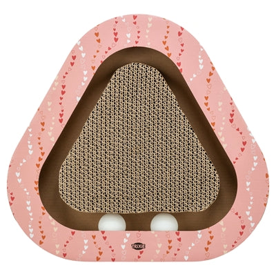 Trixie planche à gratter coeurs avec boules triangulaires en carton saumon