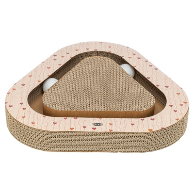 Trixie griffoir coeurs avec boules triangulaires en carton abricot