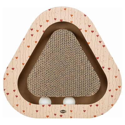 Trixie griffoir coeurs avec boules triangulaires en carton abricot
