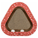 Trixie planche à gratter coeurs avec boules triangulaire en carton rouge
