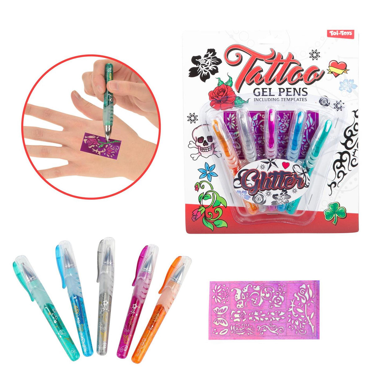 TOI-TOYS Tattoo Gel stylos, 5e.