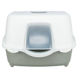 Trixie kattenbak davio top outdoor met kap grijs wit