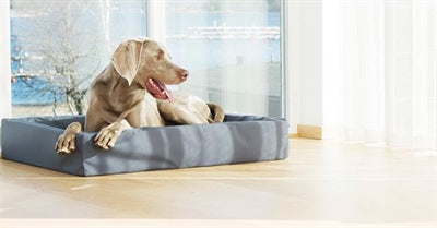 Housse de panier pour chien en cuir artificiel Bia bed gris