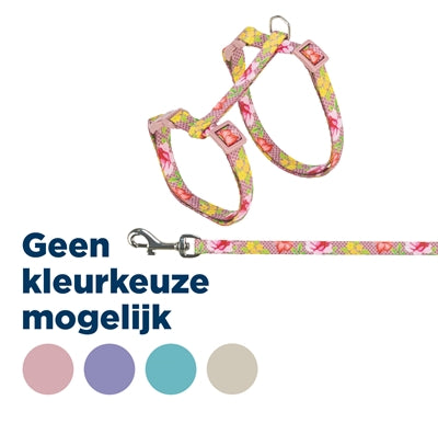 Trixie harnais pour chat avec laisse motif floral assorti