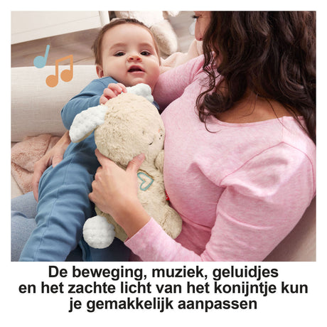 Lapin apaisant Fisher-Price - peluche avec musique, lumières et mouvement