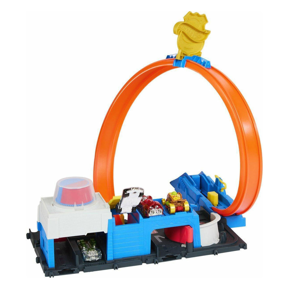Super poste de police de Hot Wheels City - piste en boucle
